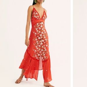 Free People Paradise Printed Maxi Slip Dress